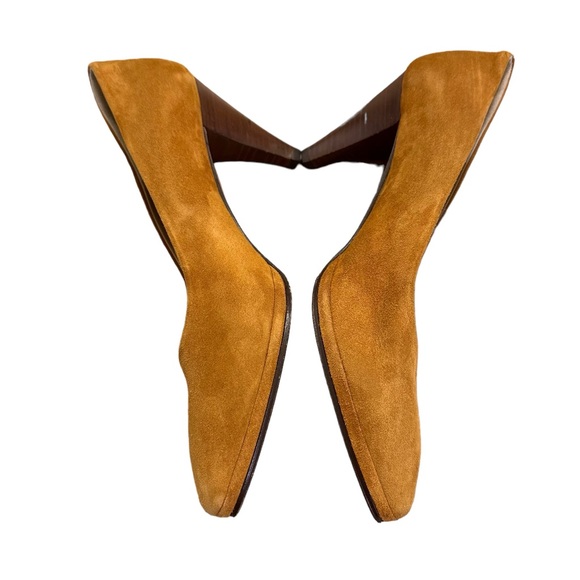 Vintage Linea Dior Women’s Suede Pumps Mustard Size 7.5 B4 - Picture 4 of 7